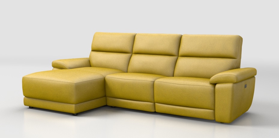 Sartorano - corner sofa with 1 electric recliner - left peninsula
